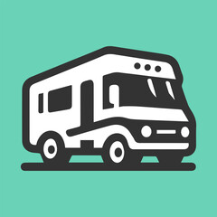 Vector minimalist RV icon in contrasting colors