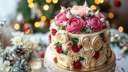 Obraz na płótnie Canvas Beautiful festive cake