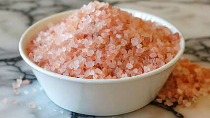 Fototapeta na wymiar Pure Elegance: Himalayan Pink Sea Salt for Product Display