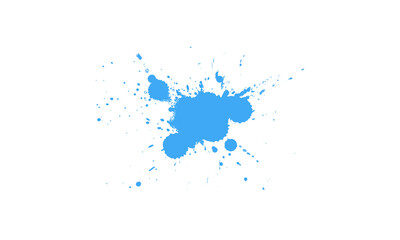 Naklejka premium blue ink dropped splash splatter on transparent background