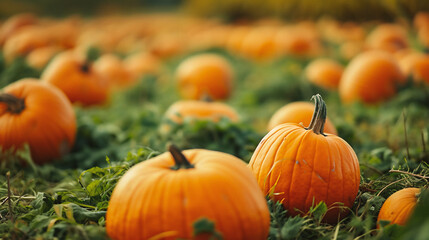 Vibrant pumpkins background