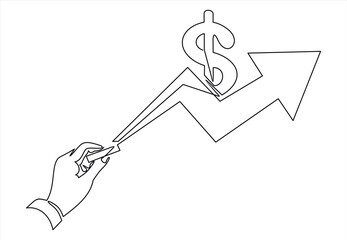 Hand drawing a chart, graph stock of growth