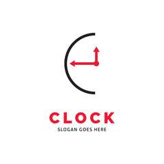 Clock Icon Logo Design Template