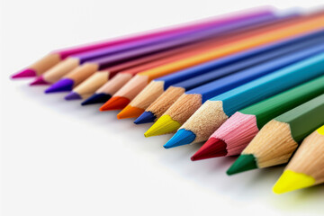 Naklejka premium Pencils on a white background