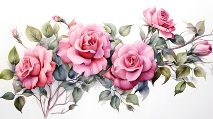 Watercolor vintage floral composition Flower Bouquet