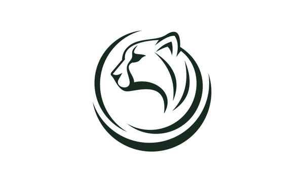 silhouette of cheetah head logo