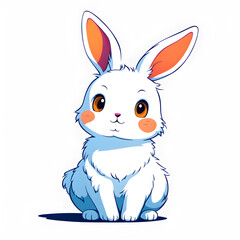 Obraz premium rabbit-character-flat-illustration-isolated-against-a-pure-white-background-bold-colors-simple