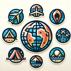Travel concept idea logo, Generative AI