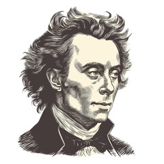 vector drawing of CHOPIN portrait