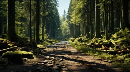 A road in the woods with the sun shining UHD WALLPAPER