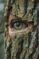 A Journey through Artistic Portraits and the Enigma of Eyes Embedded in Wood - Forest