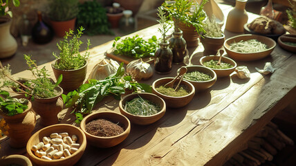 Herbal Medicine Workshop: New Age Herbalist Workshop. Individual Learning about Herbal Remedies. Natural Vibes during Herbal Medicine Workshop. Personal Scene during Holistic Healing