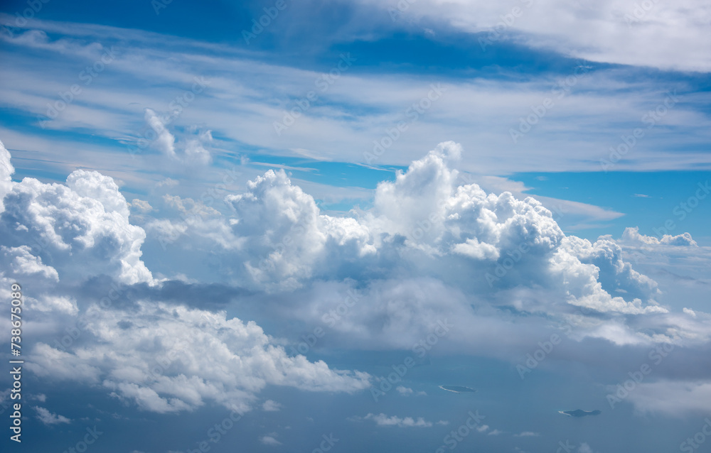 Canvas Prints blue sky with cumulonimbus clouds - Canvas Prints