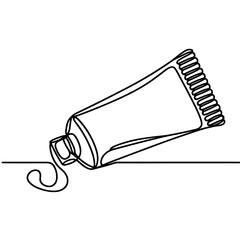 Toothpaste in a line drawing style