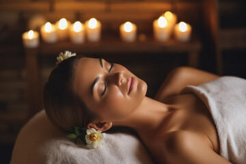 Obraz na płótnie Canvas Tranquil Spa: Beauty and Relaxation in a Luxurious Wellness Salon