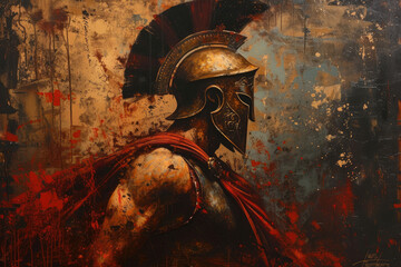 A Painting of a Spartan Soldier