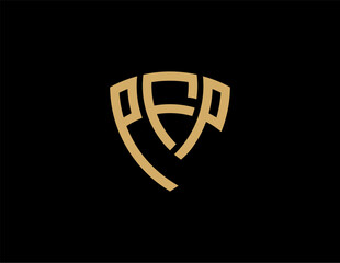 PFP creative letter shield logo design vector icon illustration