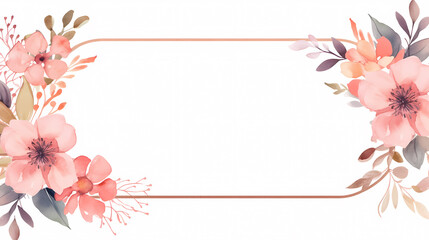 Fototapeta premium Empty flower frame with copy space for design of greeting card or invitation
