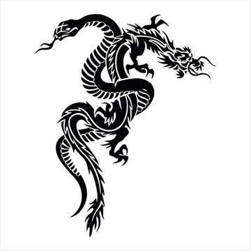 Tradition Asian Dragon Illustration, generative ai, vector illustration.