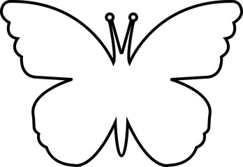 Butterflies silhouette black drawing line icon. Flaying butterflies vector isolated on transparent background. Use for graphic design, beauty, web and mobile app. Glowworm fireflies Hand drawn element