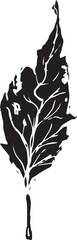 Hand drawn black leaves. Vintage leaf, great design for any purposes.