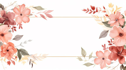 Fototapeta na wymiar Empty flower frame with copy space for design of greeting card or invitation