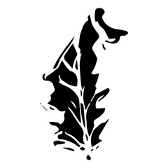 Hand drawn black leaves. Vintage leaf, great design for any purposes.