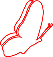 Butterflies silhouette colorful drawing line icon. Flaying butterflies vector isolated on transparent background Use for graphic design beauty web and mobile app. Glowworm fireflies Hand drawn element