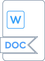 DOC File format icon  Cinnabar outline fill