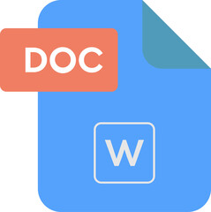 DOC File format icon rounded shapes