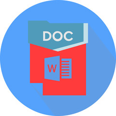 DOC File format minimal icon     with circular shape