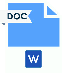 DOC File format icon  roe color fill