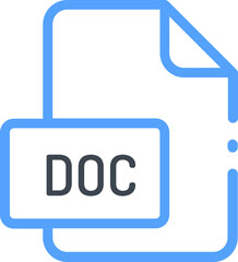 Blue  fill DOC  file icon