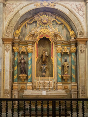 Fototapeta na wymiar Altar of the church of São Francisco Convent, Angra do Heroismo