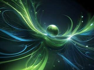 background image with modern technology style green and blue colors with the influence of nature and health