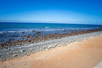 Meloneras Coast and Promenade on Gran Canaria near Maspalomas Spain.