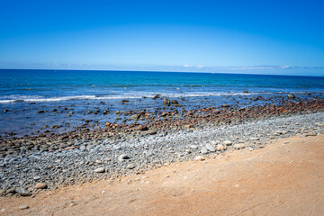 Meloneras Coast and Promenade on Gran Canaria near Maspalomas Spain.