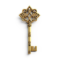 Golden key. isolated on white background