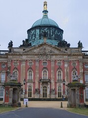Potsdam, Germany - Feb 3, 2024: University in Potsdam. Cloudy winter day. Selective focus