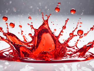 red wine splash macro close up isolated on white background with copy space