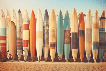 Surfboards retro photo