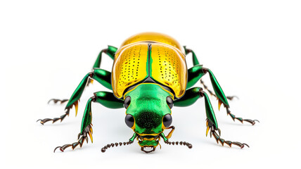Naklejka premium An isolated frog leg beetle on a background of pure white