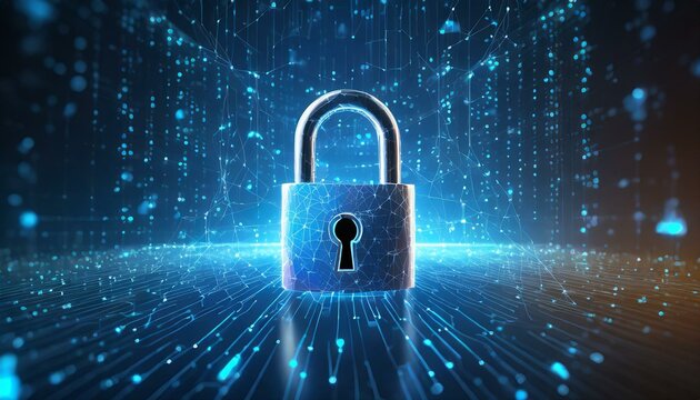 Cyber security of passwords and locks symbols