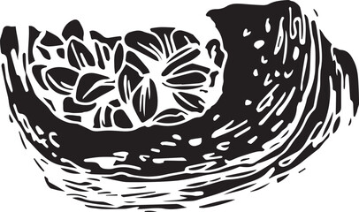 Hand drawn pumpkin for decorative design. Vintage pumpkin.