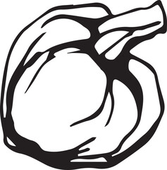 Hand drawn pumpkin for decorative design. Vintage pumpkin.