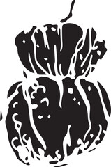 Hand drawn pumpkin for decorative design. Vintage pumpkin.