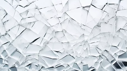 Fotobehang isolated background of broken glass textures on a white background © drizzlingstarsstudio