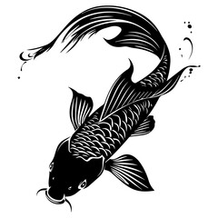 koi fish japan vector illustration