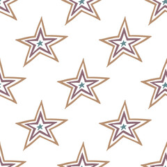 Obraz premium Seamless pattern with cute stars doodle for decorative print, wrapping paper, greeting cards, wallpaper and fabric