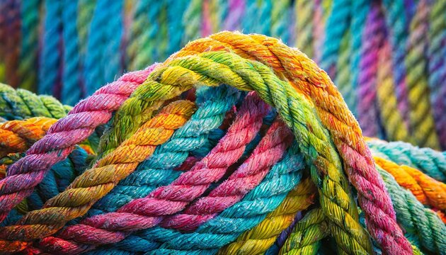 close up of rope, close up of a blue and yellow rope, close up of rope Strong diverse network rope team concept integrate braid color background cooperation empower power wallpaper, rope on a wooden b